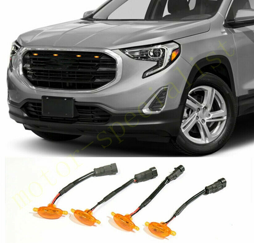 for GMC Terrain 2018-2024 Front Grille yellow LED Light Style DRL Lamp