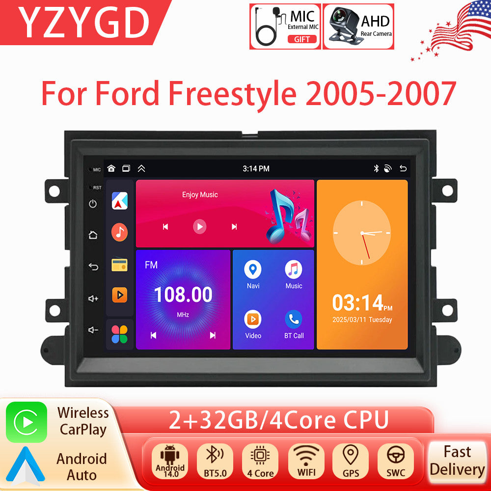 Android Auto Carplay for Ford Freestyle 2005-2007 Car Stereo Radio GPS Screen BT