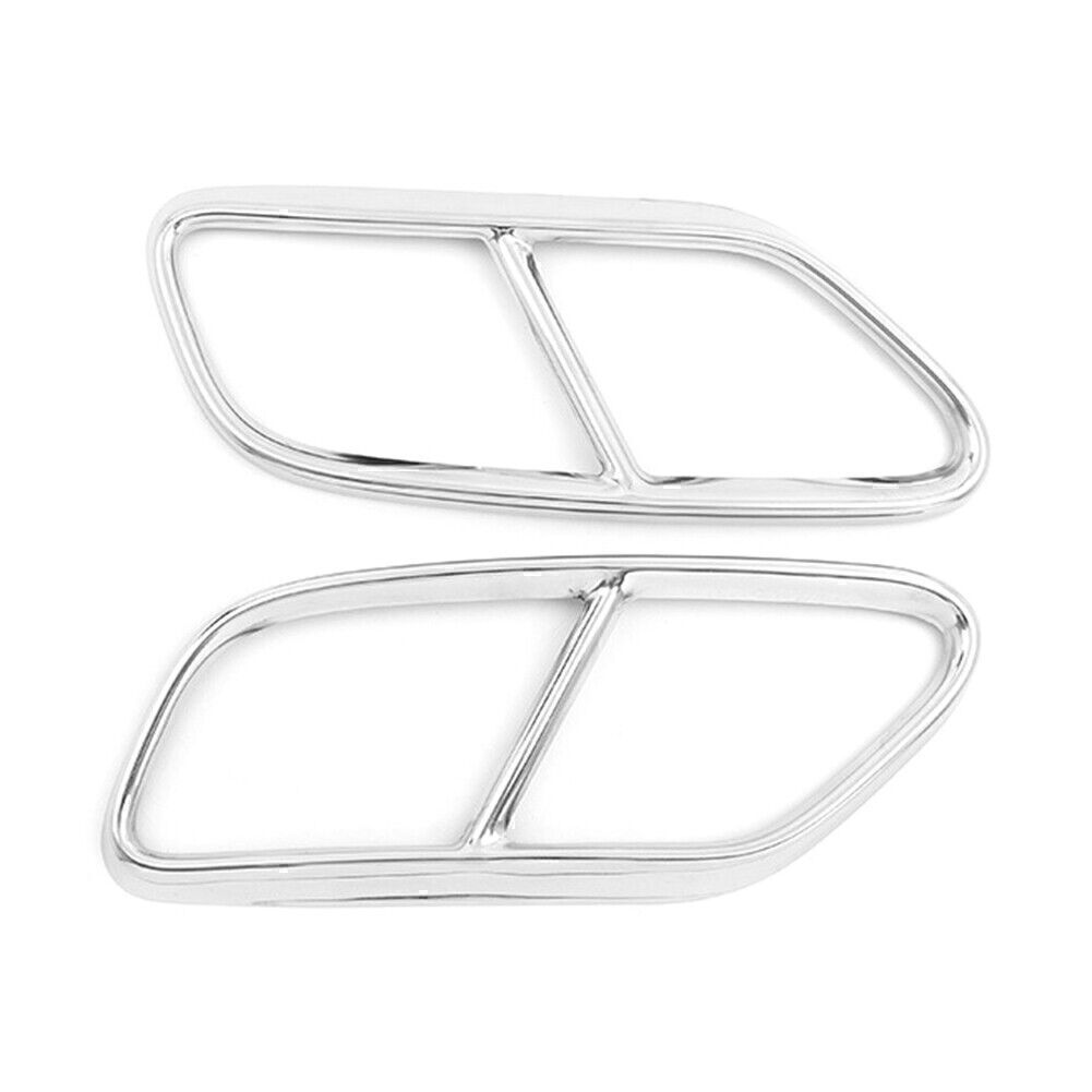 for Audi A4 B9 2019 Silver Steel Rear Exhaust Muffler Tail Pipe Cover Trim
