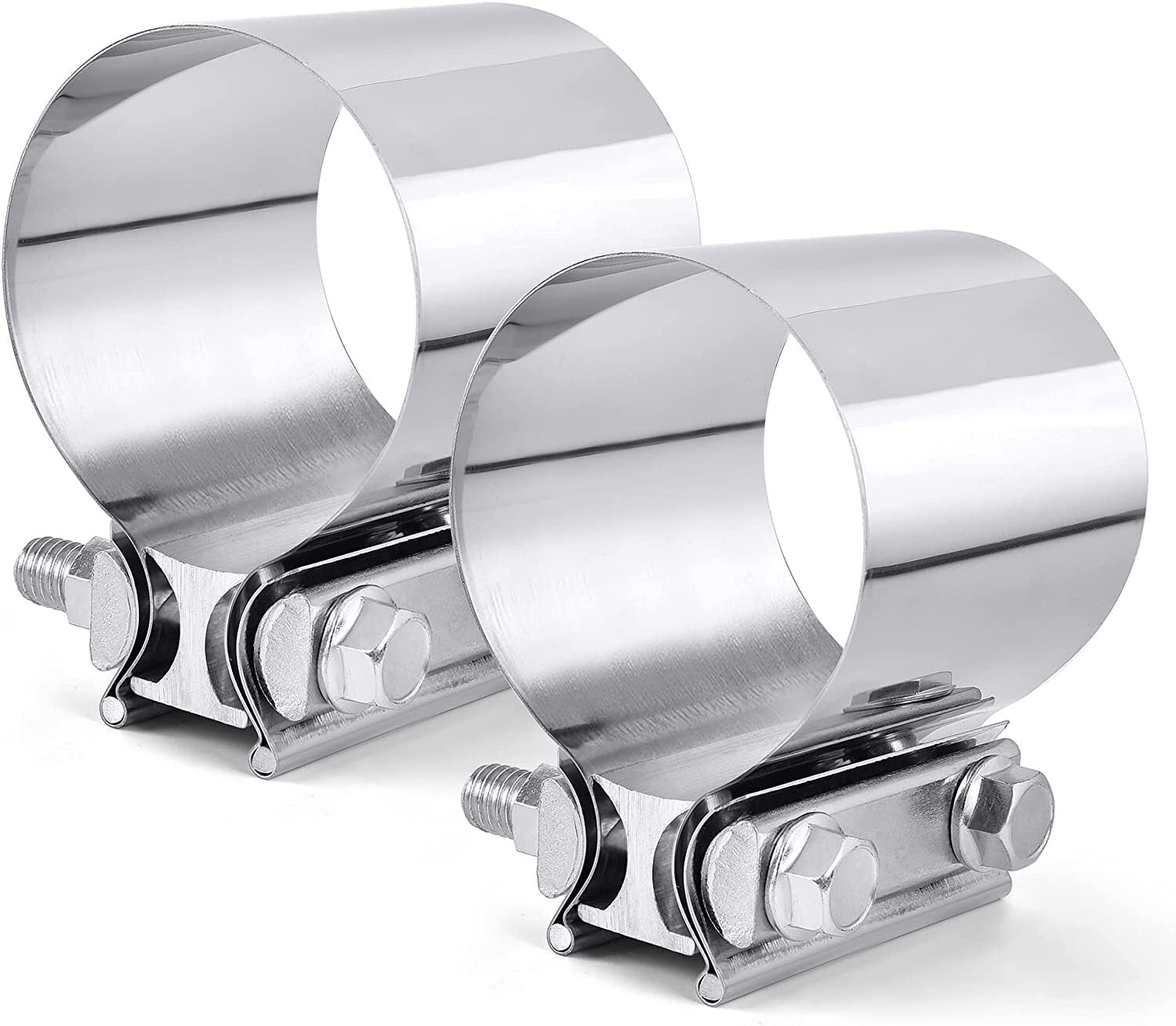5-inch Butt connector exhaust with clip, 304 stainless steel exhaust pipe muffler clip