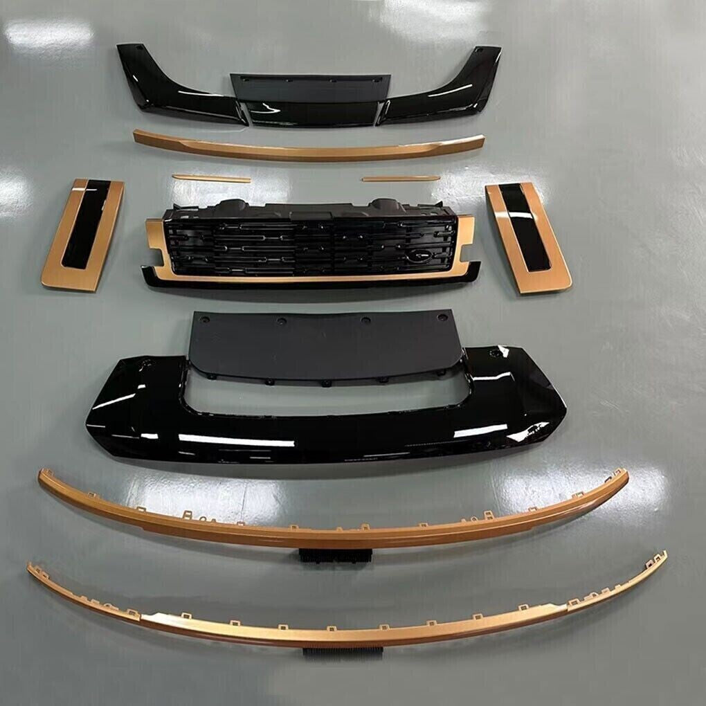 Suitable for 2023 and 2024 for Range Rover : Gold and Black Front Grille, Fenders, and Rear Trim Body Kit