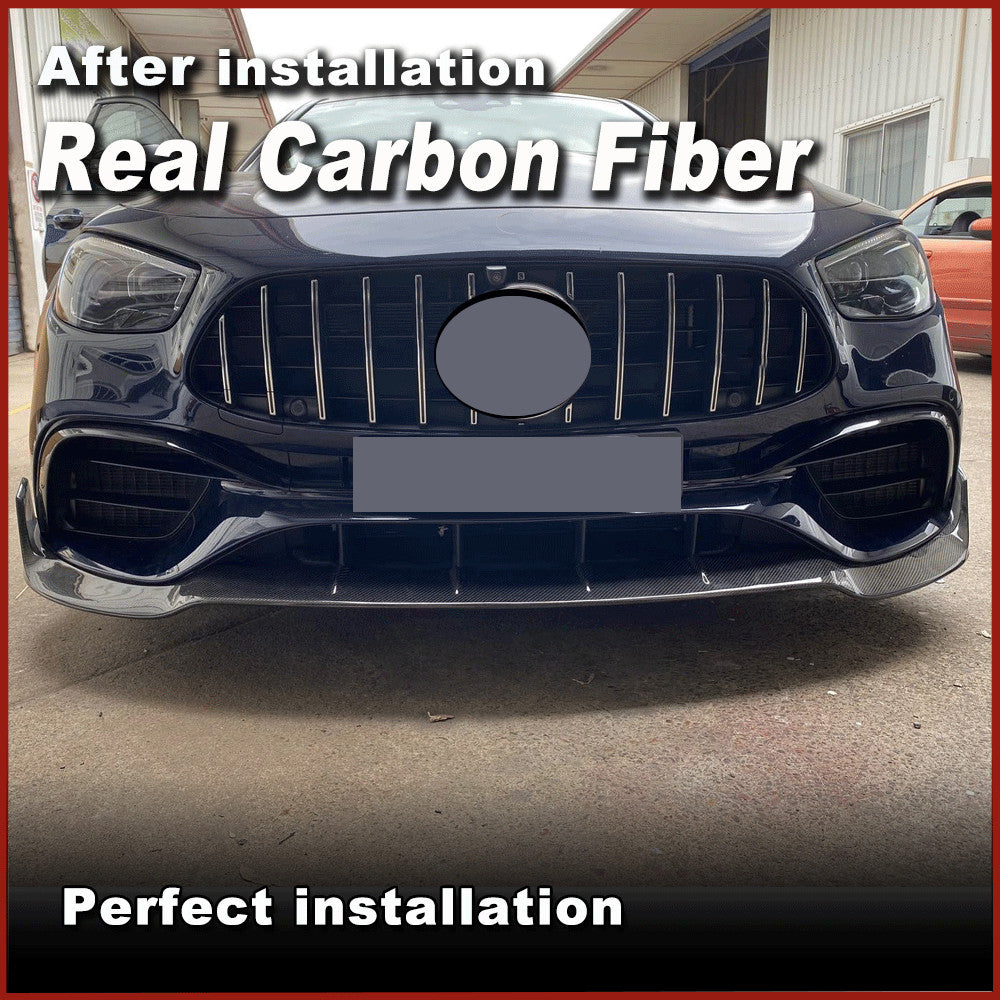 Fit for Benz W213 E63AMG 2021-2024 REAL CARBON Front Bumper Lip Spoiler Splitter