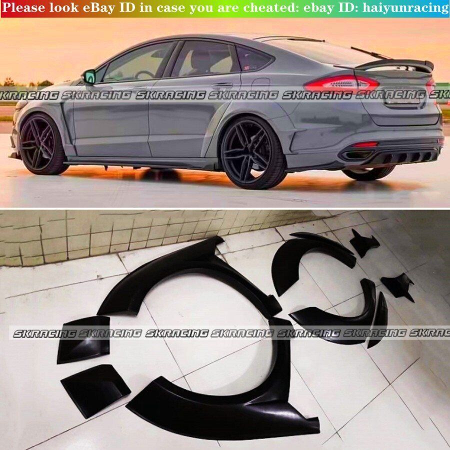 for Ford Fusion 2014-2018 Primer Fender Flare Wheel Arch Cover Trim Black 10Pcs