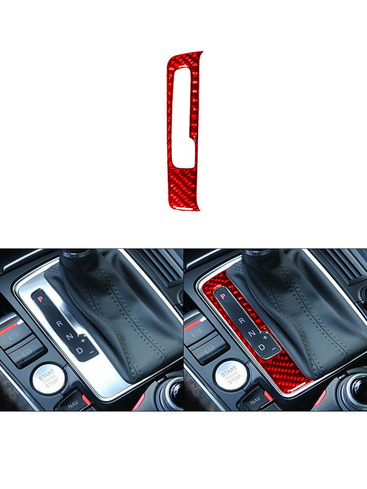 Red Carbon Fiber Gear Indicator Trim for Audi Q5 2009-2017