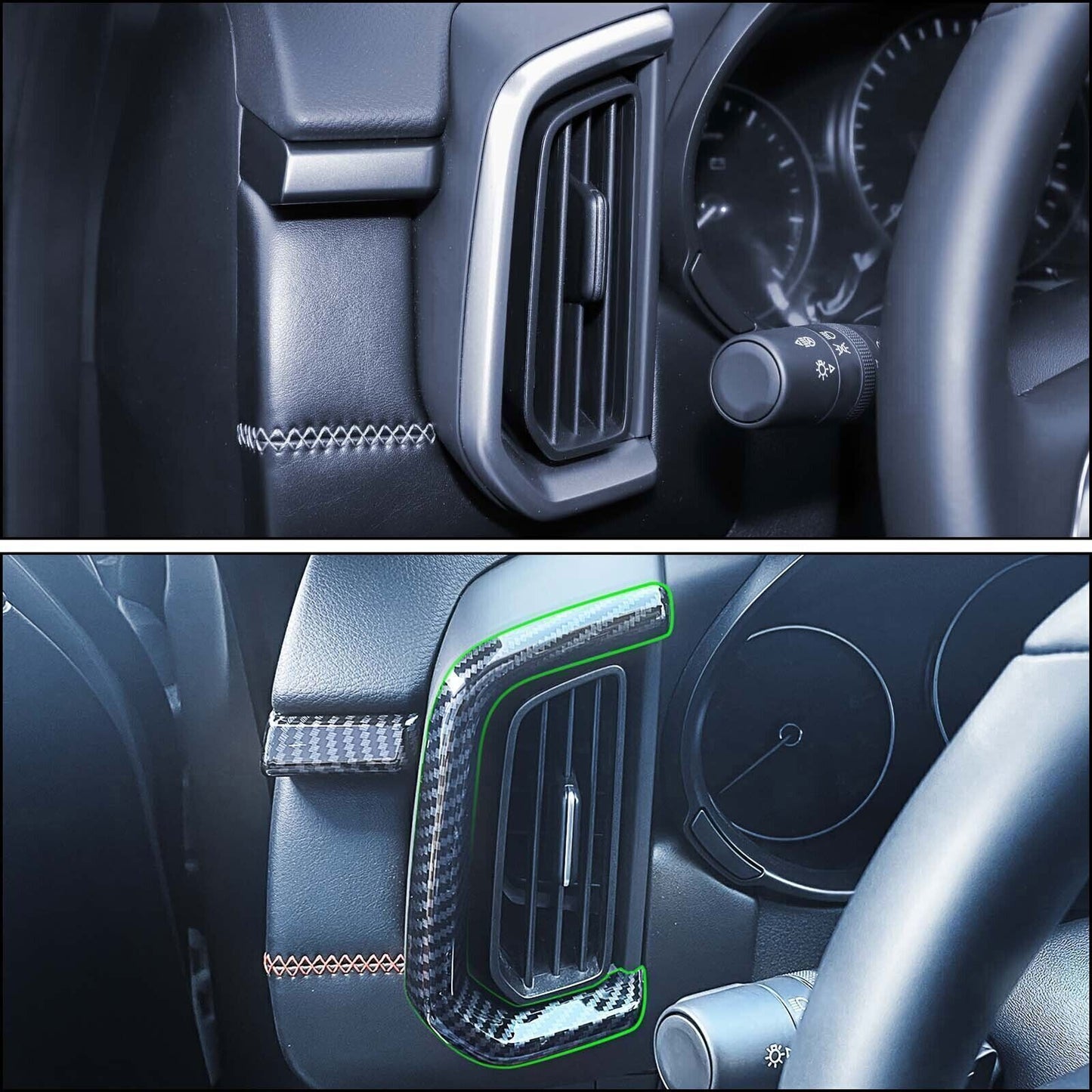 3X Carbon Fiber Look Dashboard side Air Vent Cover Trim for Mazda CX-50 2023-25
