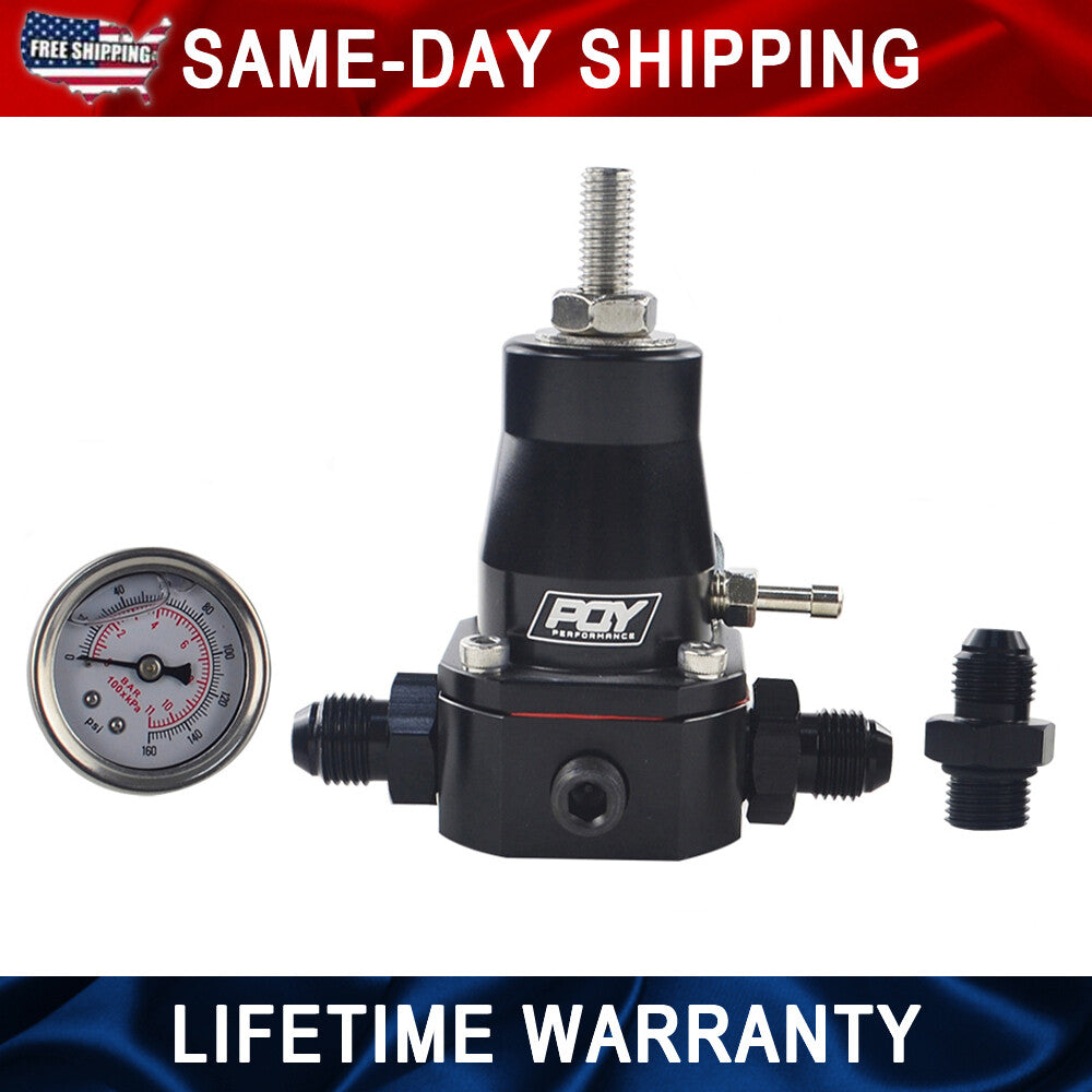 Adjust 2-Port AN6 Return Style Regulator EFI Pressure w/ Gauge AN6 E85 Diesel