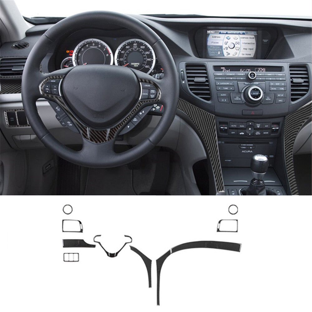 37Pcs Carbon Fiber Full Interior Kit Cover Trim Sticker for Acura TSX 2009-2014