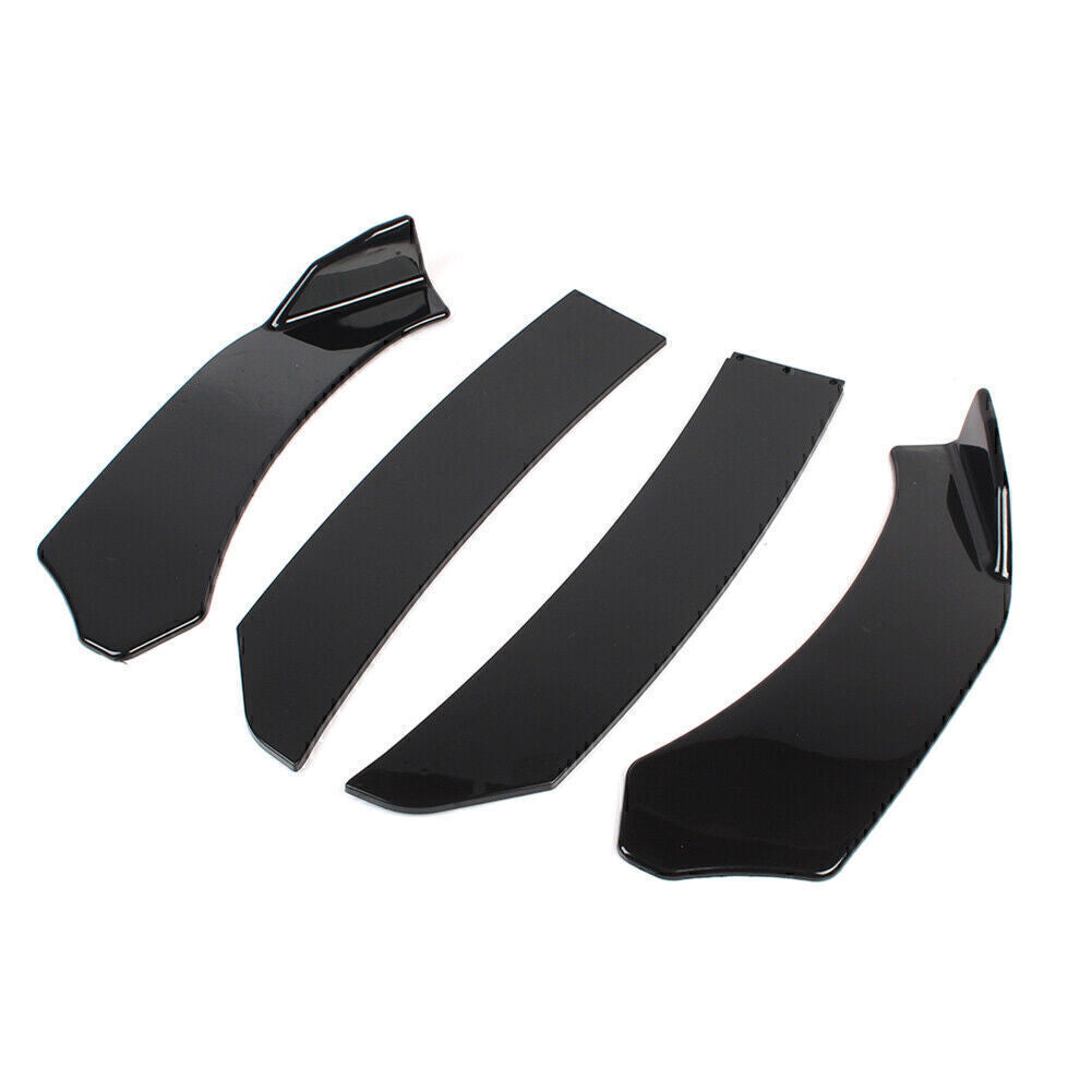 Car Glossy Black Front Bumper Lip Chin Spoiler Splitter Body Kit Universal