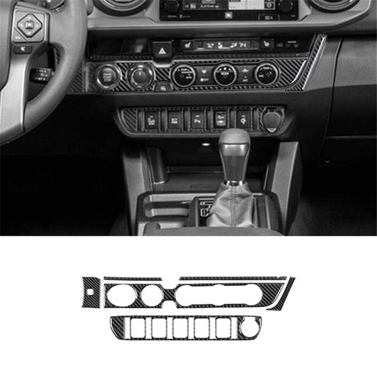 6X for Toyota Tacoma Carbon Fiber Air Condition Knob Panel Trim Cover 2016-2021