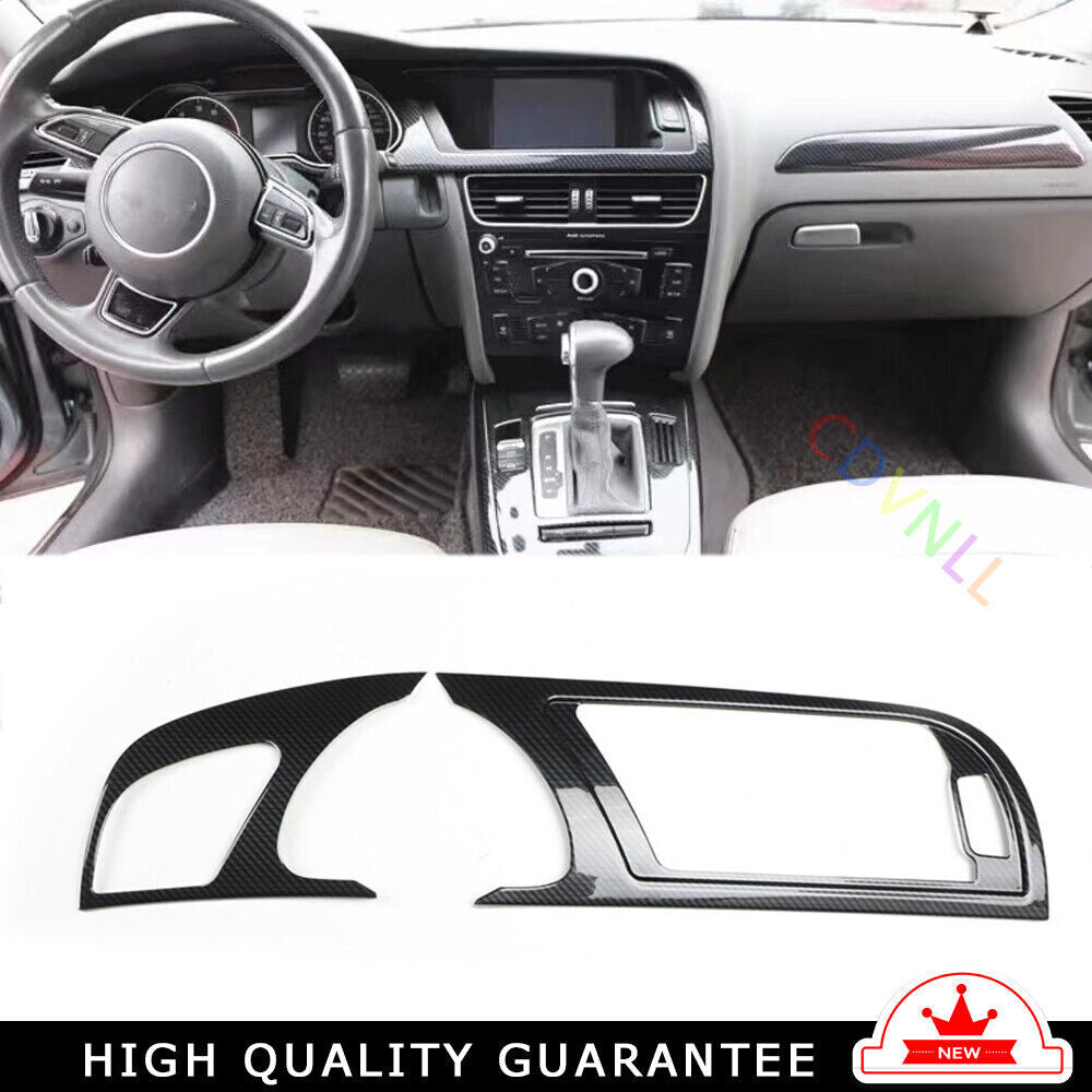 Car Inner Dashboard Panel Frame Cover Trim Fit for Audi A5 08-2016 Carbon Fiber