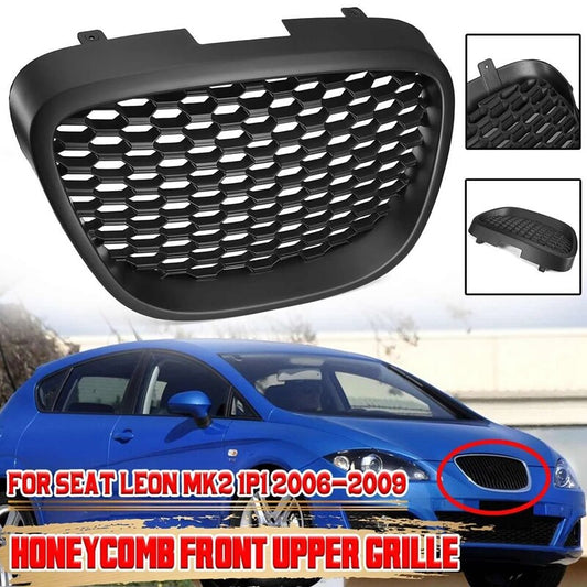Suitable for SEAT LEON MK2 1P1 front grille, no damaged honeycomb, black cap, 2006-2009.
