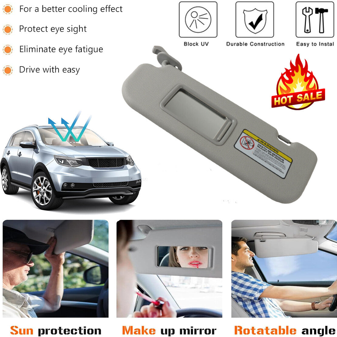LH Driver Side Sun Visor W/ Mirror For 2011-2015 for Hyundai for ELANTRA 852103X000TX