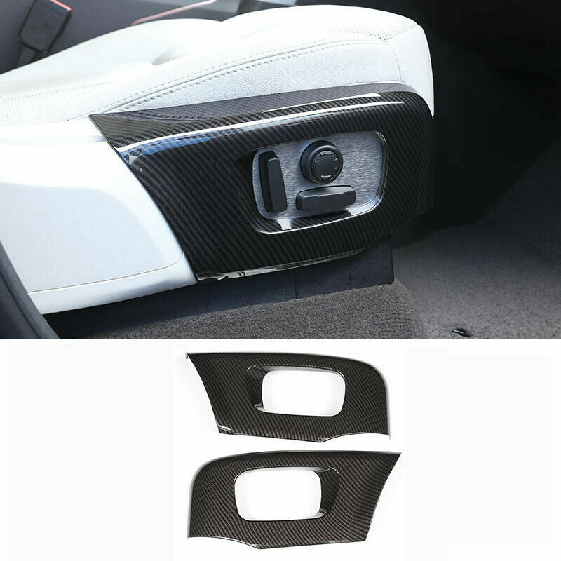 Carbon fiber for seat adjust button frame cover trim for Range Rover Velar 2017-2019