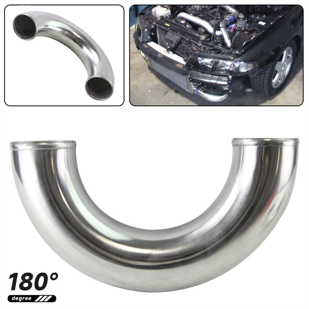 70mm 2.75 Aluminum Intercooler Intake Pipe Piping Tube hose 180 Degree Silver