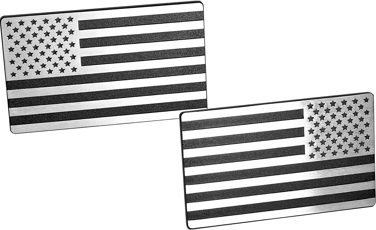 Car side fender rear badge sticker American flag chrome black for Chevrolet 2x