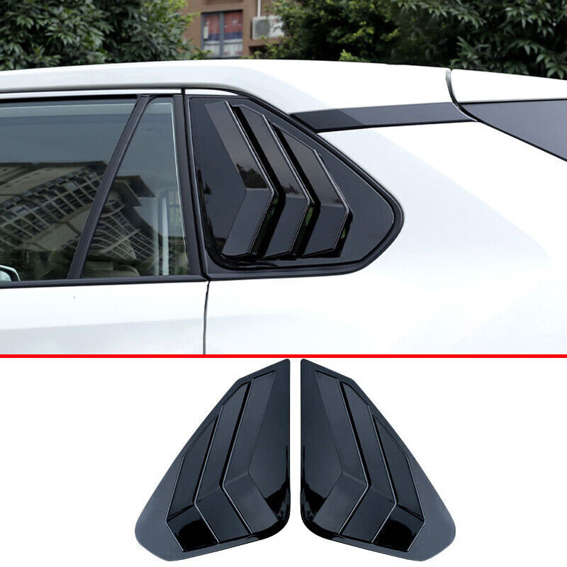 Gloss Black Side Window Louver Shutter Cover Trim 2pc for Toyota RAV4 2019-2022