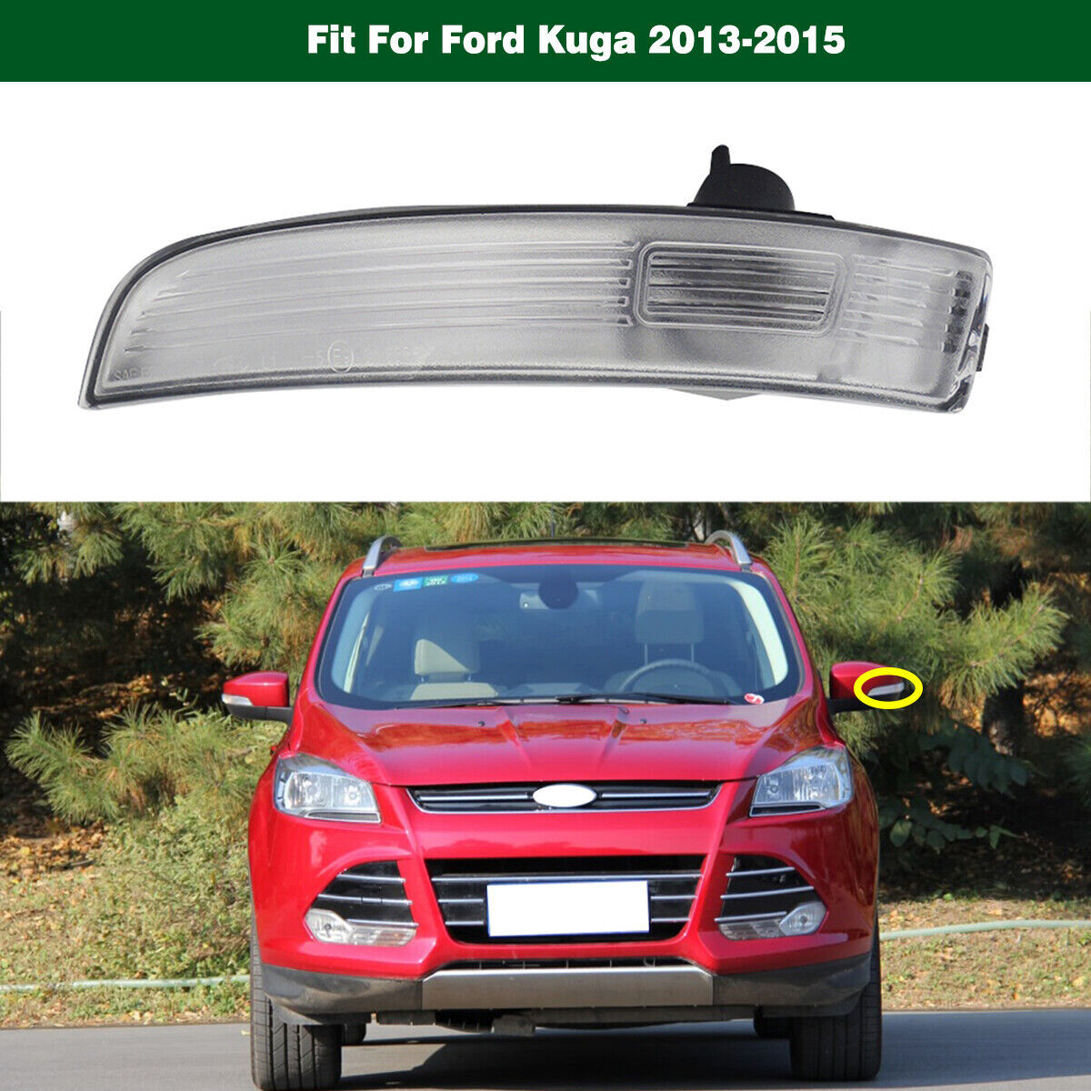 Left Wing Door Mirror Turn Signal Light Indicator Lamp for Ford Escape 2013-2016