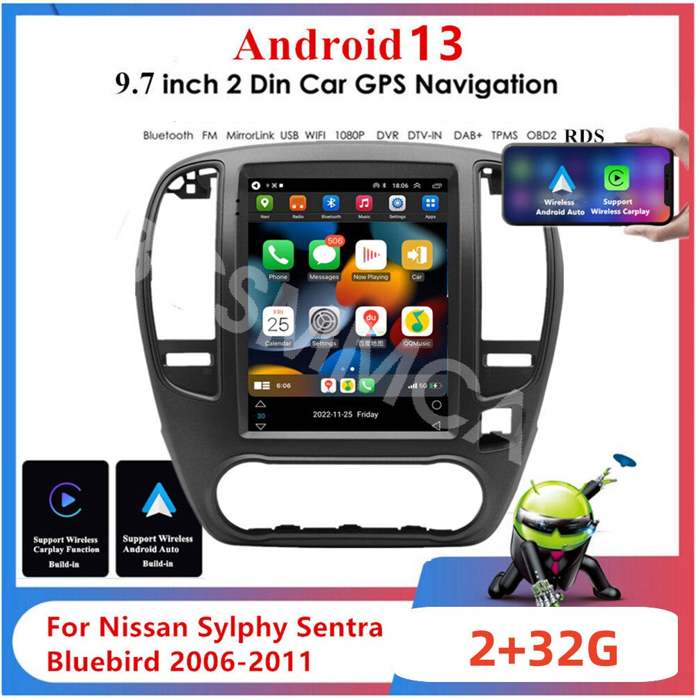 9.7in Android Car Stereo Radio Wifi For CarPlay Fit for Nissan Sentra 2006-2011