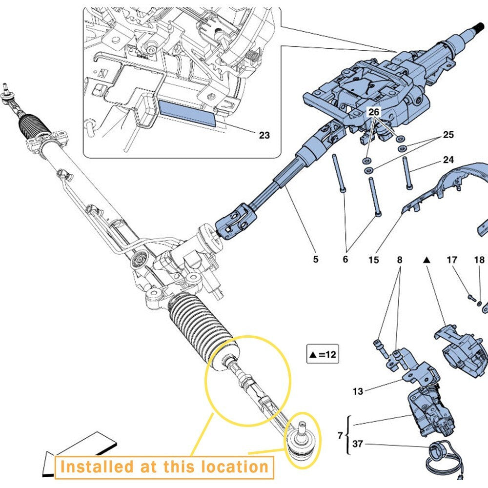 Equipment Manufacturer  for Ferrari California T/California Tie Stick Ball Joint Kit: 259957 264539