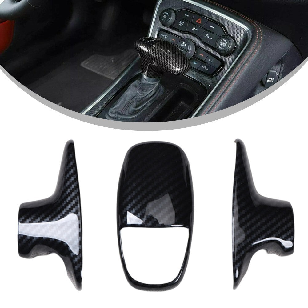 Carbon Fiber Gear Shift Knob Decor Cover Trim for Dodge for Challenger Charger