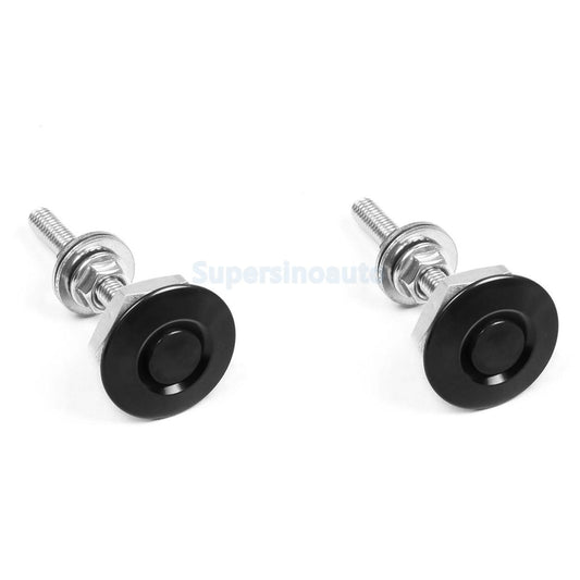 2PC Aluminum Bumper Quick Release Fastener for Car Trunk Fender Hatch Lid Black