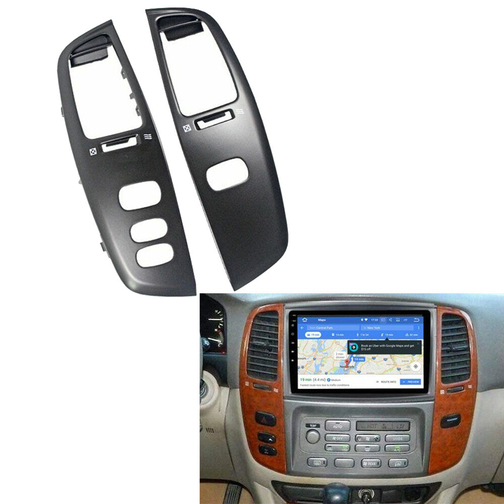 2X Dashboard Air Vent Frame Penal for Toyota for Land Cruiser LC100 FJ100 Black AT