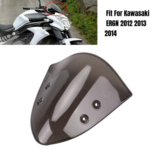 Motorcycle Front Windshield WindScreen Smoke for Kawasaki ER-6N 2012 2013 2014