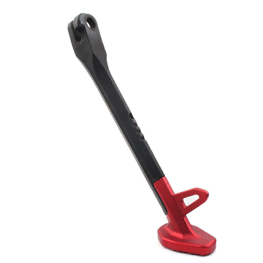 Motorcycle 250MM Single Side Stand Leg Kickstand Supporter Black+Red CNC Alloy