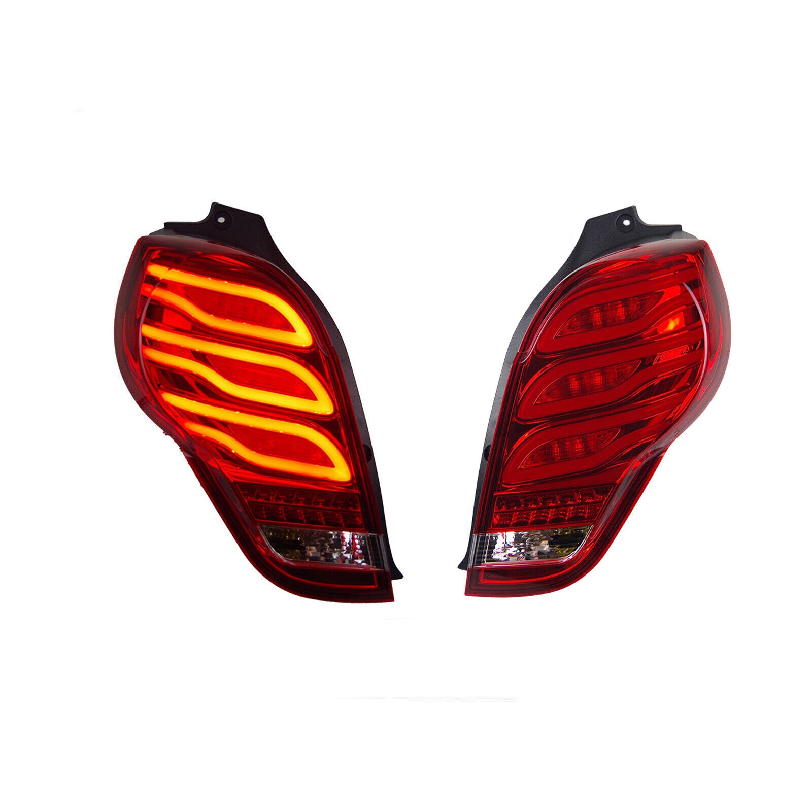 Pair Tail Lights Assembly for Chevrolet Spark 2011 2012-2014 LED Rear Lamps Red