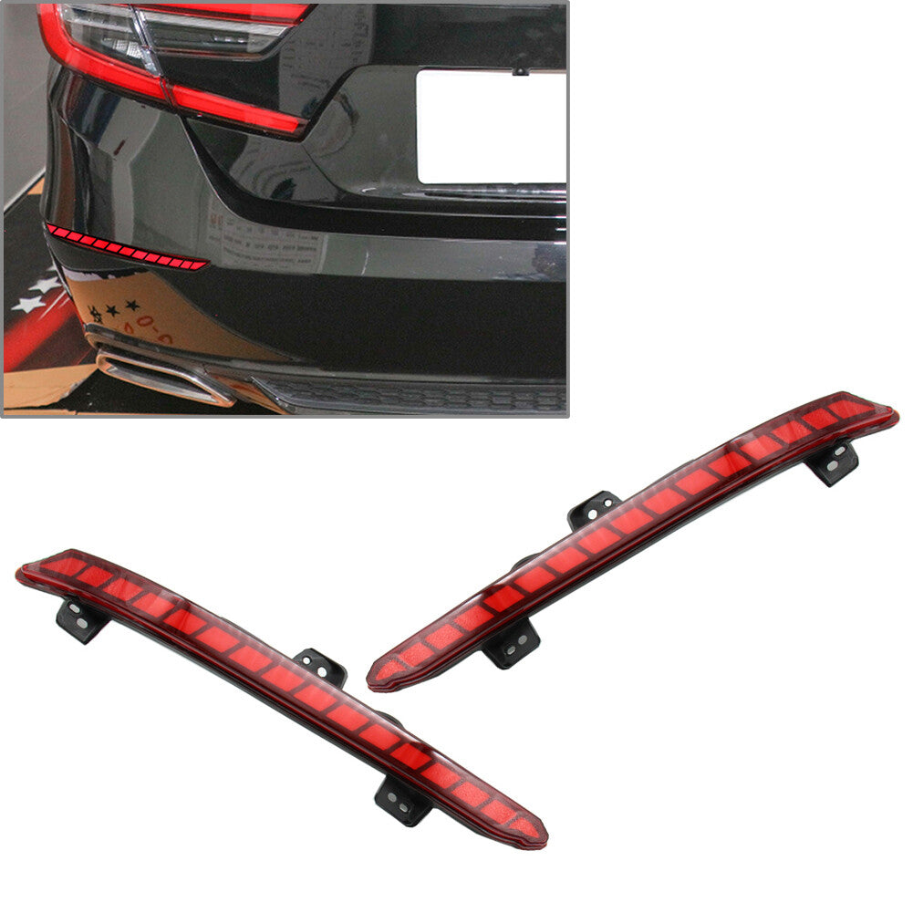 Rear Bumper Lamp LED Reflector Tail Brake Light for Honda Accord 2018-2021 Red
