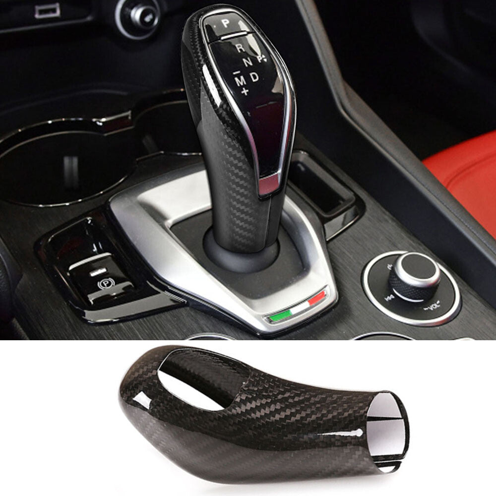 Real Carbon Fiber Gear Shift Knob Cover for Alfa Romeo Giulia / for Stelvio 2020-2022