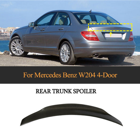 for Mercedes W204 C200 C250 C63 Carbon Rear Trunk Lip Boot Wing Spoiler07-14