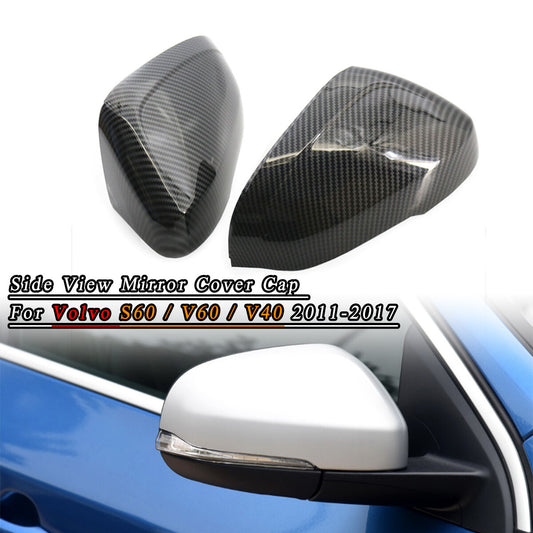 Carbon fiber exterior car side mirror caps for Volvo S60 V60 2011-2018