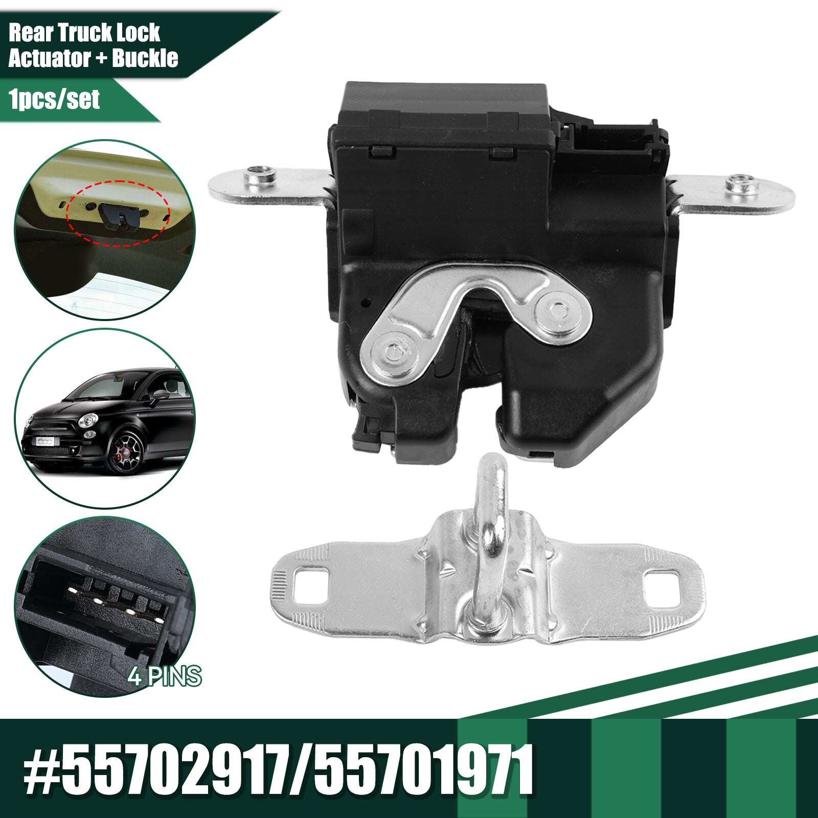 Tailgate Lock Trunk Rear Lock Catch for Fiat 500 Grande Punto Evo Bravo 55702917