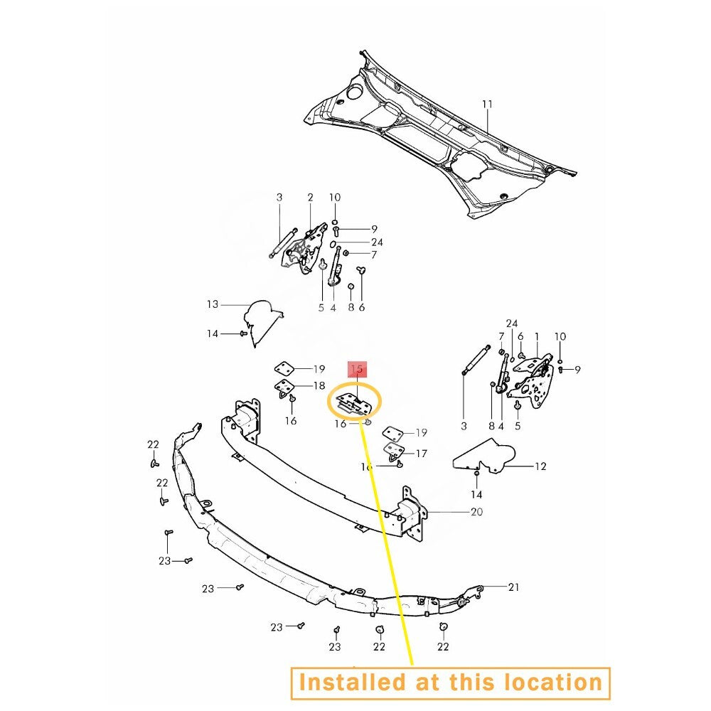 Equipment Manufacturer ( ) for Front Cabin Safety Locks in for Bentley GT: 3W0823485A