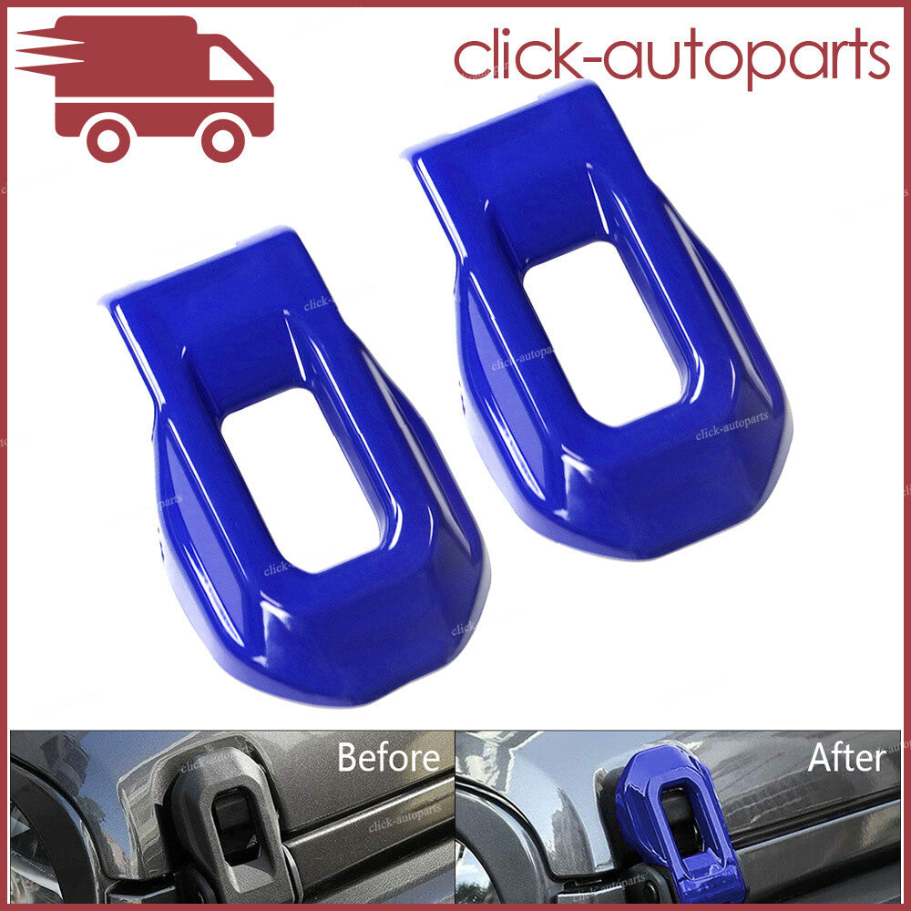 For 18-21 for Jeep for Wrangler Engine Hood Cover Side Lock Latch Buckle Cover Trim Blue