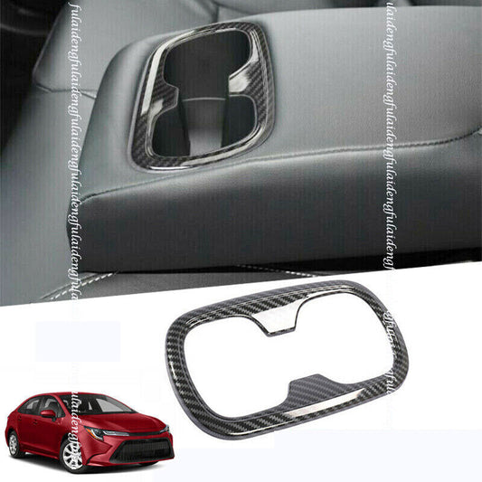 for Toyota for Corolla 2019-2022 Steel Carbon Fiber Rear Water Cup Panel Cover Trim