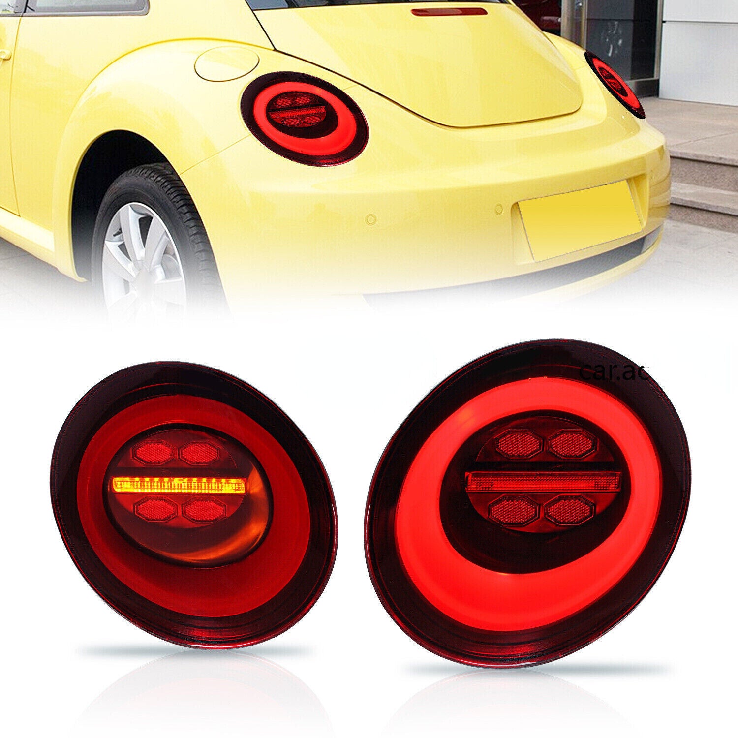 A pair of LED taillights with sequential turn signal taillights are suitable for the Beetle 2006-2012.