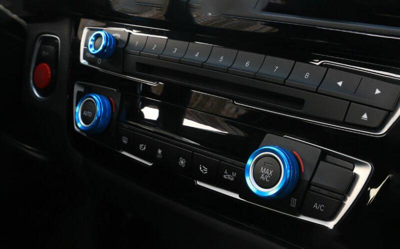 Console Volume Switch Ring for BMW 3 4 Series GT 2013-2019 Blue Aluminum Alloy