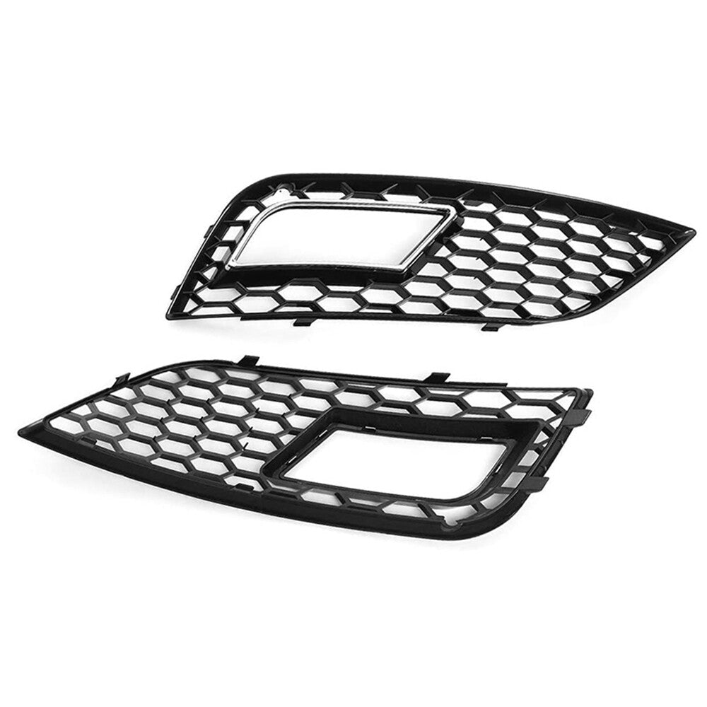Suitable for 13-16 for Audi A4 B8.5 RS4 style trim front bumper fog lights barbecue grille chrome-plated