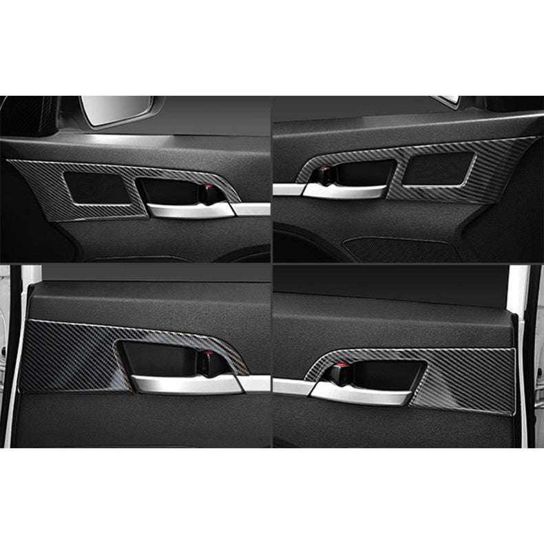 Carbon Fiber Inner Door Handle Bowl Cover Trim ABS for Hyundai for Elantra 2017-2020