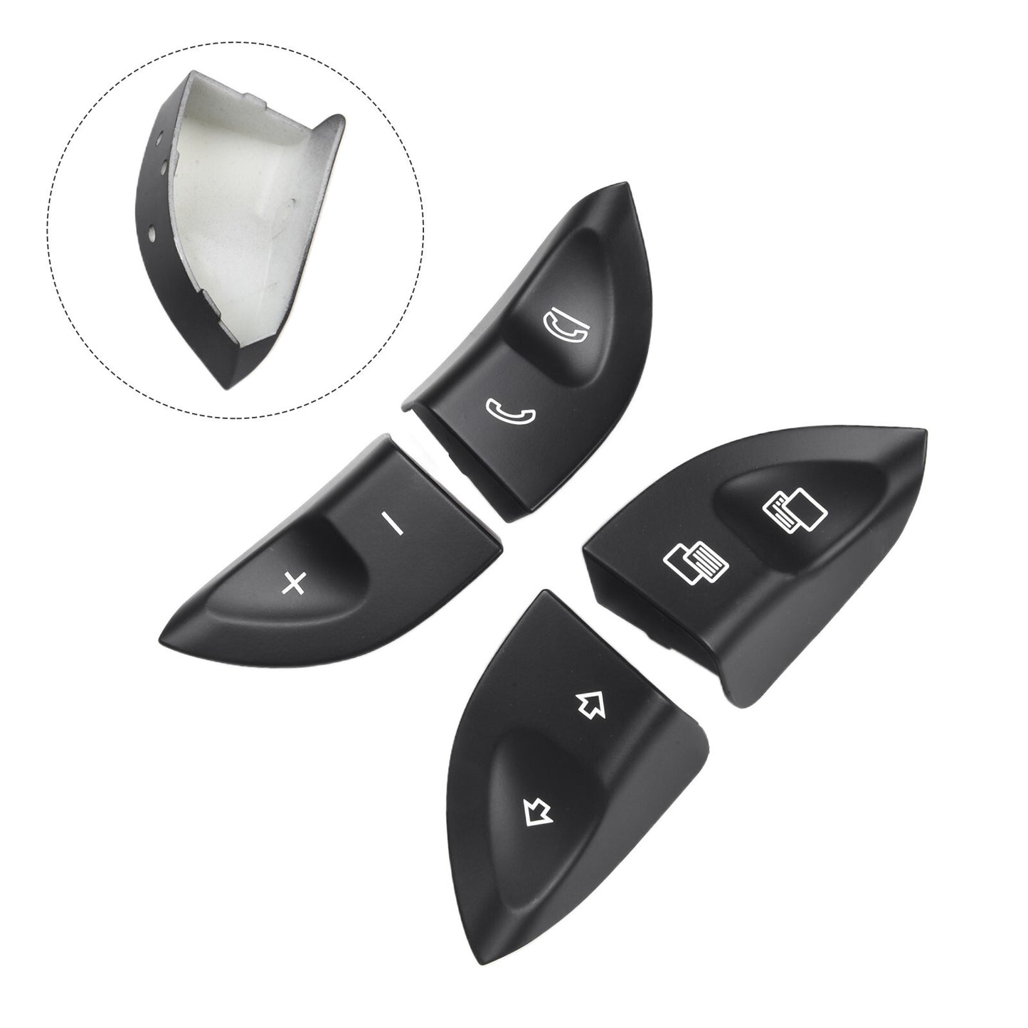 Steering Wheel Control Button Switch Cover for Mercedes W220 W215 Black