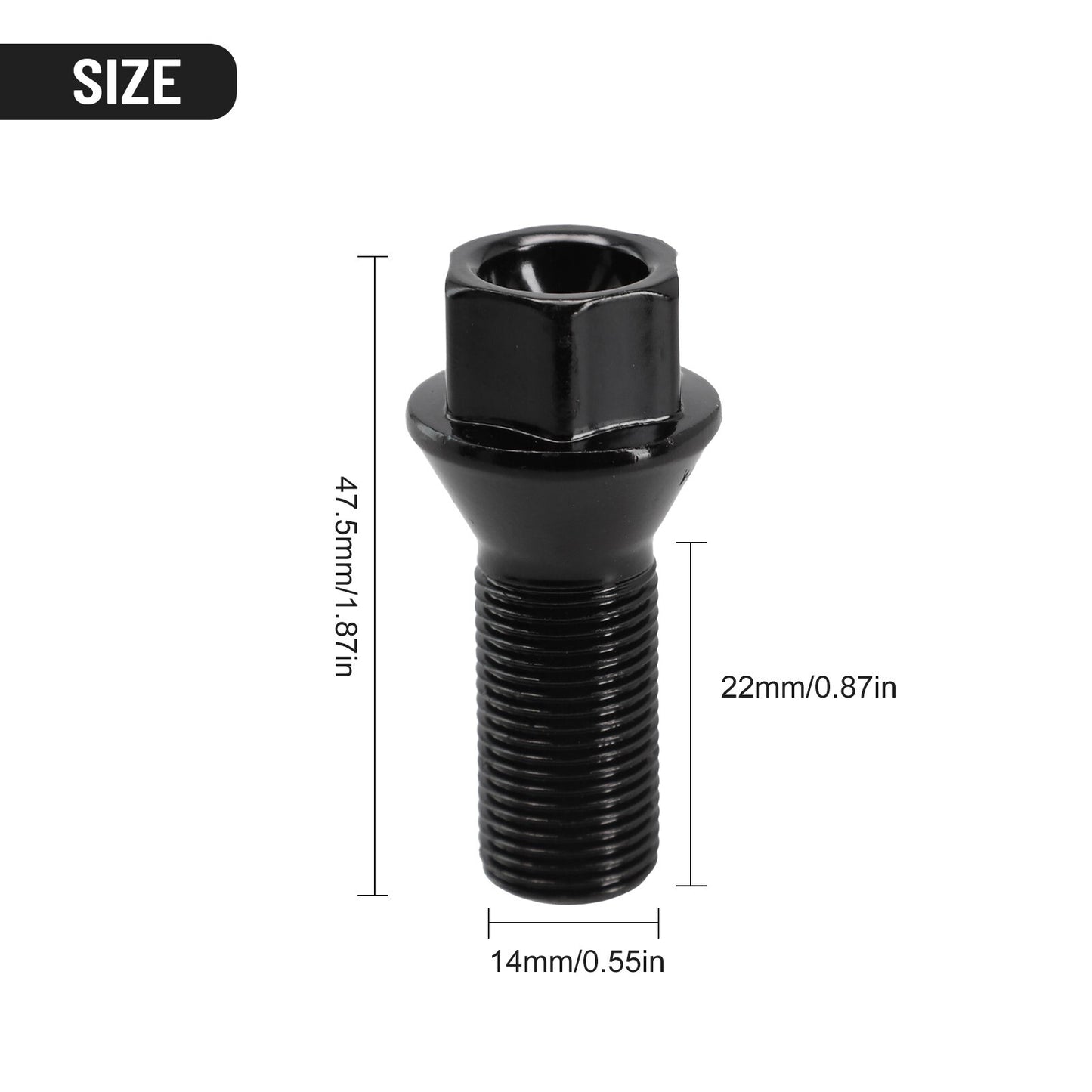 STEEL WHEEL BOLTS BLACK FOR E70 E70N E71 F20 F21 M141.25 NUTS LUGS STUDS AU