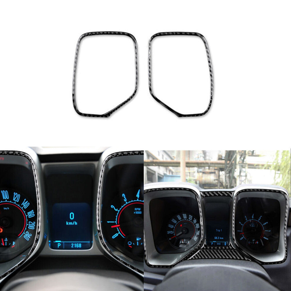 2X Carbon Fiber Dashboard Frame Panel Cover Trim for Chevrolet Camaro 2010-2015