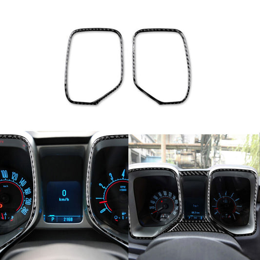 2X Carbon Fiber Dashboard Frame Panel Cover Trim for Chevrolet Camaro 2010-2015