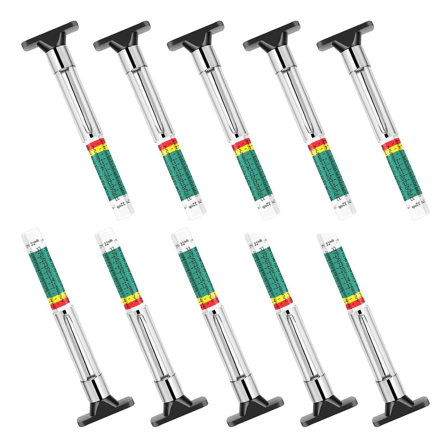10pcs Color Coded Tyre Tire Tread Depth Gauge Car Automotive Measurement Tool