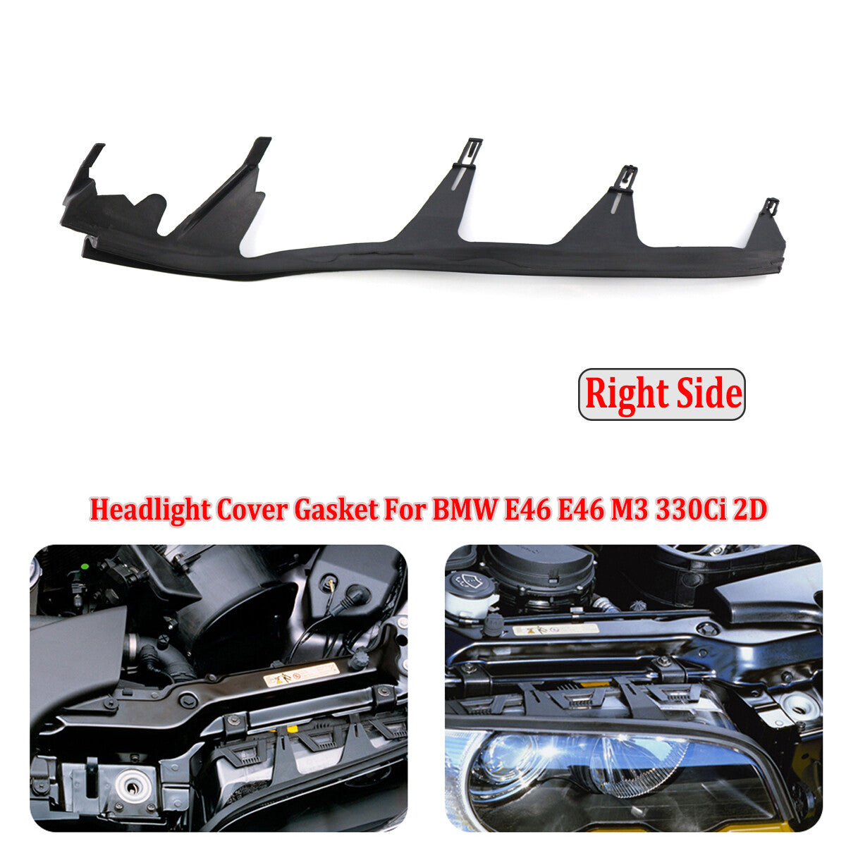 Right-hand grip for BMW E46 M3 330Ci headlight protective cover upper headlight spacer 63128384490
