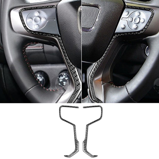 Carbon Fiber Steering Wheel Button Cover for Chevrolet Colorado for GMC for Canyon 2015+