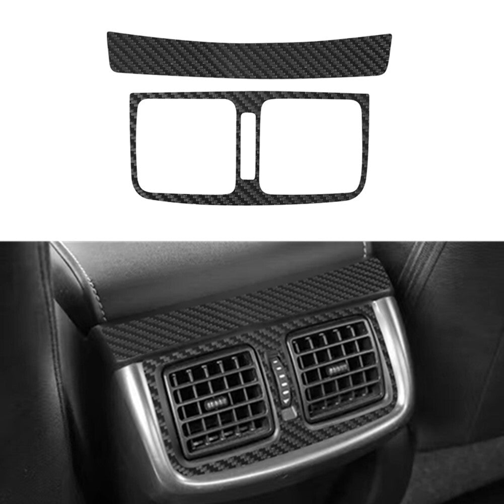 2X Carbon Fiber Rear Air Vent Outlet Frame Cover Trim for Toyota Hilux 2015-2021