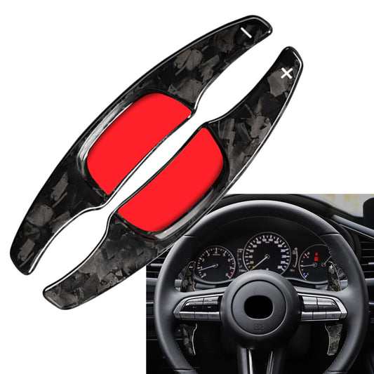 Carbon Fiber Steering Wheel Shift Paddle Shifter Extension for Mazda 3 2020-2021